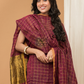 Handwoven Jamdani Linen Kurti  |  Maroon Red