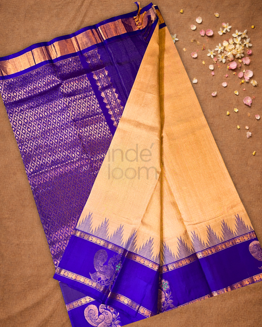 Pure Handloom Korvai Saree | Aptronic Orange