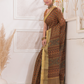 Ajrakh Exclusive Designer Modal Silk in  Coffee Brown -054
