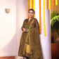 Olive Gold | Handloom Jamdani Linen Unstitched 2-Piece Kurti