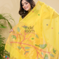 Lemon Zest | Handloom Jamdani Muslin Unstitched 2-Piece Kurti | Paithani Design