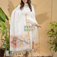 Pure White | Handloom Jamdani Muslin Unstitched 2-Piece Kurti | Paithani Design