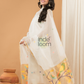 Pure White | Handloom Jamdani Muslin Unstitched 2-Piece Kurti | Paithani Design