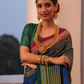 Ilkal Saree in Blue and Green Pallu - 001