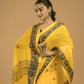 Bright Yellow Jamdani Saree - 035 - indeloom