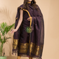 Handwoven Jamdani Cotton Linen Kurti  |  Eggplant Purple