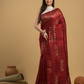 Matka Silk Jamdani Saree  With Blood Red - 084