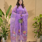 Amethyst Lavender | Handloom Jamdani Muslin Unstitched 2-Piece Kurti | Tantuj Design