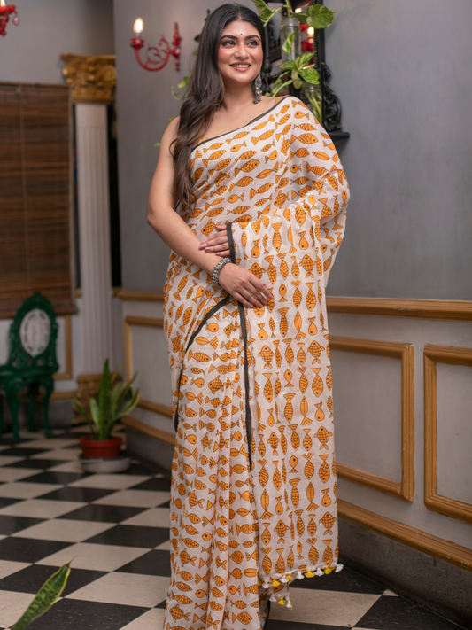 Yellow Handloom cotton-064