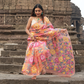 Hand Made Jamdani Saree With Coral Orange- 060