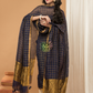 Handwoven Jamdani Linen Kurti  |  Navy Blue