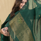 Hunter Green | Handloom Jamdani Muslin Unstitched 2-Piece Kurti | Classic Design