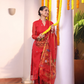 Handwoven Jamdani Silk Cotton Kurti  |  Brick Red