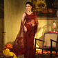 Organza Embroidery Saree With Deep Maroon - 002