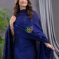 Handwoven Jamdani Silk Cotton Kurti  |  Sapphire Blue
