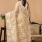 Handwoven Jamdani Muslin Saree | Beige | All-over Jamdani weaves