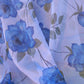 Blossom of Blue Roses-Organza Hand-painted Saree-004