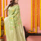 Classic Benarasi Katan Semi Silk Saree | Pale Green