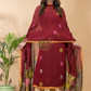 Blood Red Linen X Linen 2-Piece Set Kurti & Dupatta (UNSTITCHED) - 073
