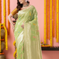 Classic Benarasi Katan Semi Silk Saree | Pale Green