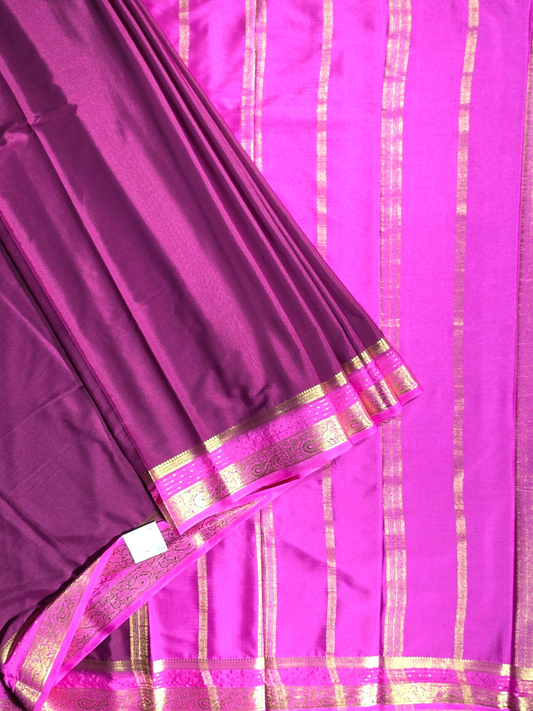 Classic Mysore Semi Silk Saree | Wine Purple