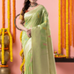 Classic Benarasi Katan Semi Silk Saree | Pale Green