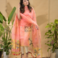 Melon Orange Jamdani 2-Piece Set Kurti & Dupatta (UNSTITCHED) -766