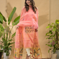 Melon Orange Jamdani 2-Piece Set Kurti & Dupatta (UNSTITCHED) -766