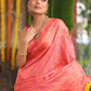 Padma Roopa - Coral lotus-toned drape with bird motifs