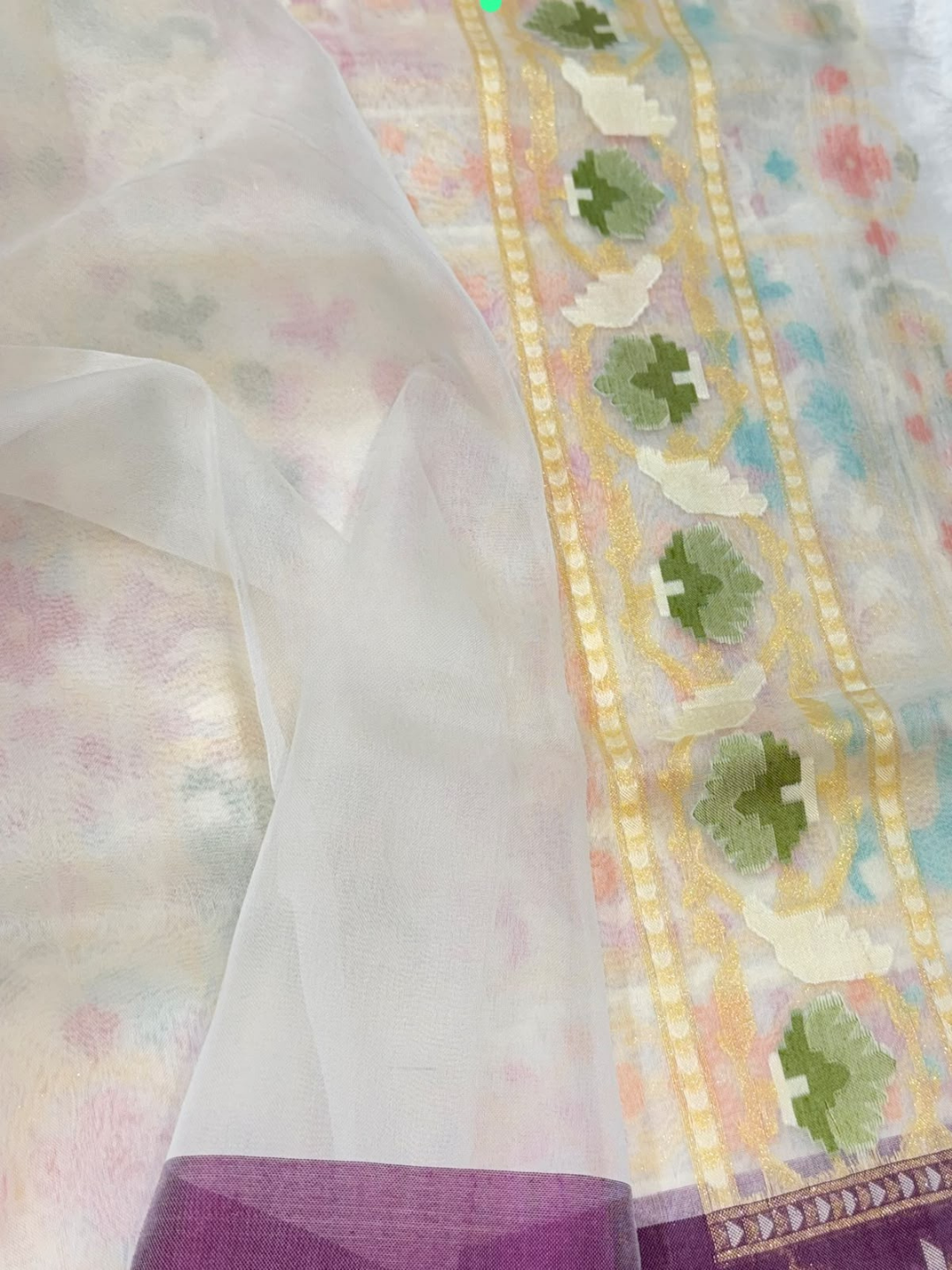 Pure Banarasi Exclusive Ektara Kora JAMDANI Tilfi saree  | Champagne Beige