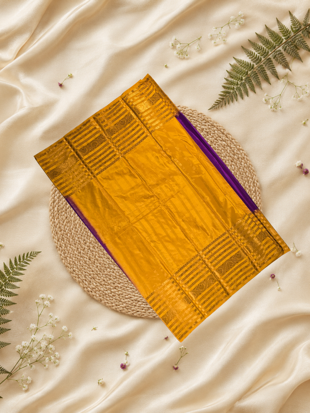 Mysore Silk Saree With Midnight Purple