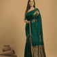 Dark Green Matka Silk Jamdani Saree - 041 - indeloom