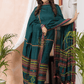 Dark Green Jamdani 2-Piece Set Kurti & Dupatta (UNSTITCHED) -491 - indeloom