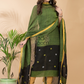 Leaf Green Linen X Linen 2-Piece Set Kurti & Dupatta (UNSTITCHED) -095