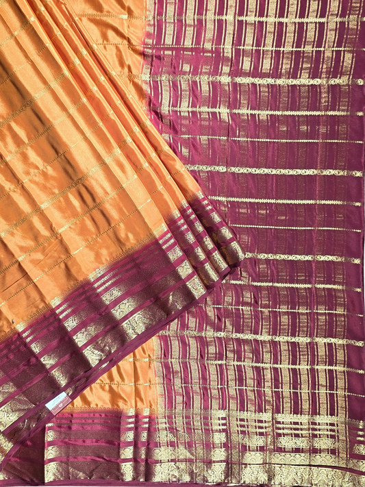 Classic Mysore Semi Silk Saree | Copper Orange