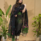 Dark Black Jamdani 2-Piece Set Kurti & Dupatta (UNSTITCHED) -762