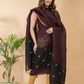 Dark Brown Linen X Linen 2-Piece Set Kurti & Dupatta (UNSTITCHED) -097