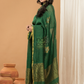 Pine Green color Jamdani 2-Piece Set Kurti & Dupatta (UNSTITCHED) - 144