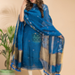 Royal Blue Linen X Line 2-Piece Set Kurti & Dupatta (UNSTITCHED) - 007