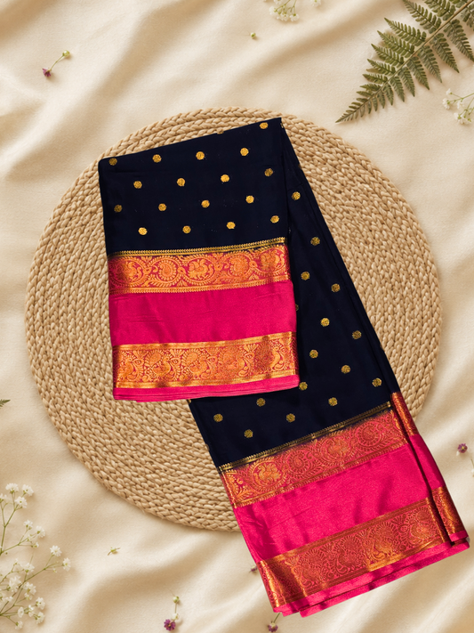 Classic Mysore Silk Saree  |  Dark Blue