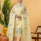 Classic Kota Doria Cotton Unstitched 2-Piece Kurti | Lemon Yellow