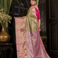 Tulasi  -  Basil green silk with pink-gold border and temple zari