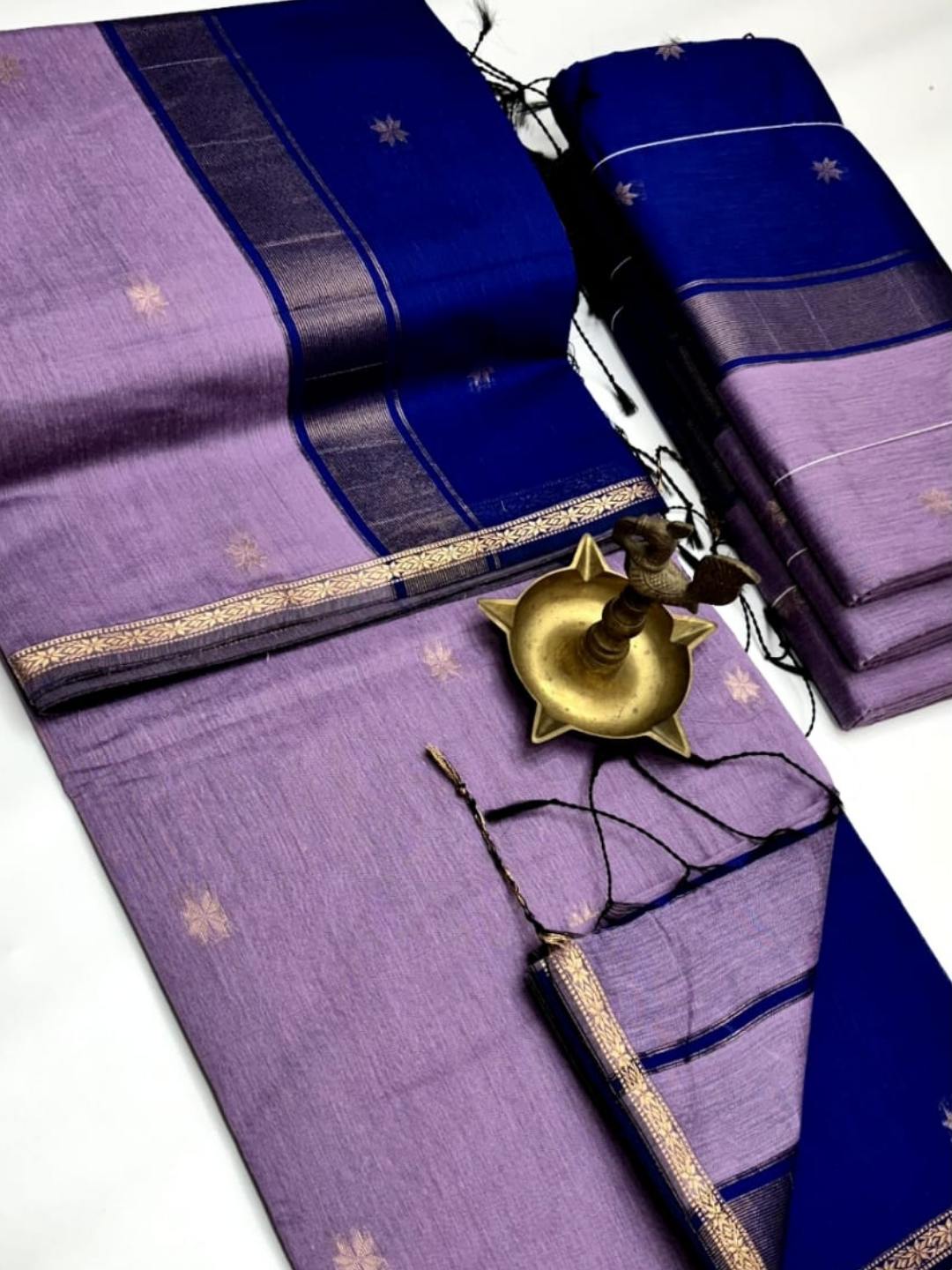 Maheshwari Silk Cotton Saree – Festive Elegance | Lavender