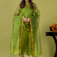 Handwoven Jamdani Muslin Unstitched 2-piece Kurti | Parrot Green