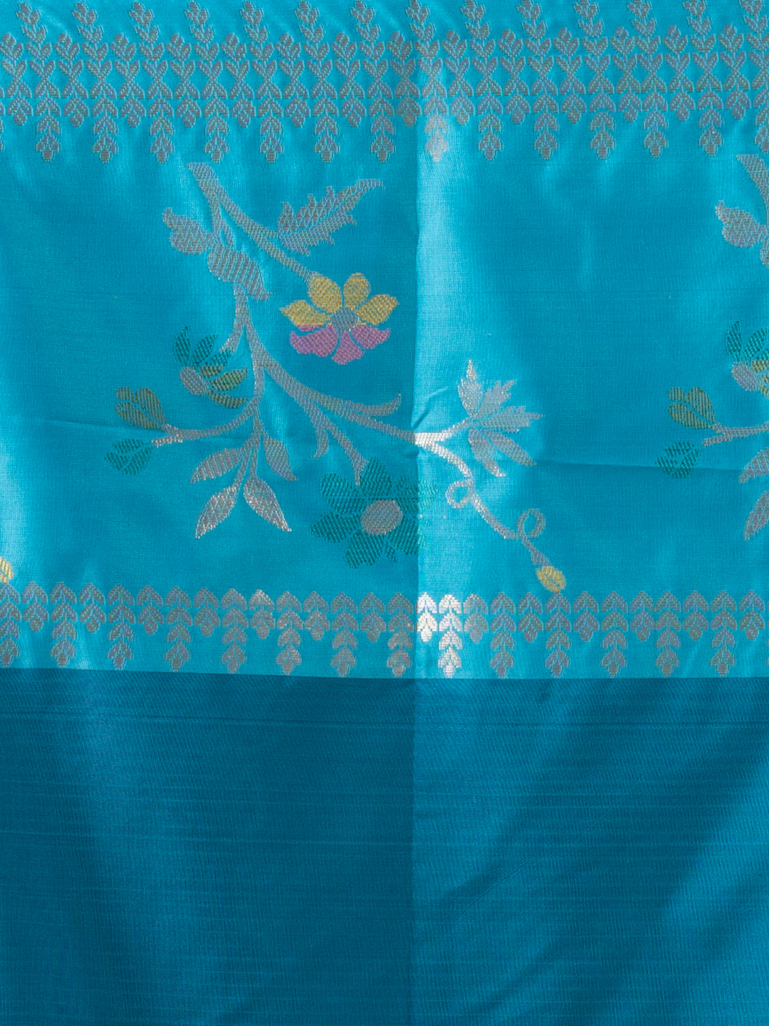 Classic Benarasi Semi Silk Saree | Deep Navy Blue