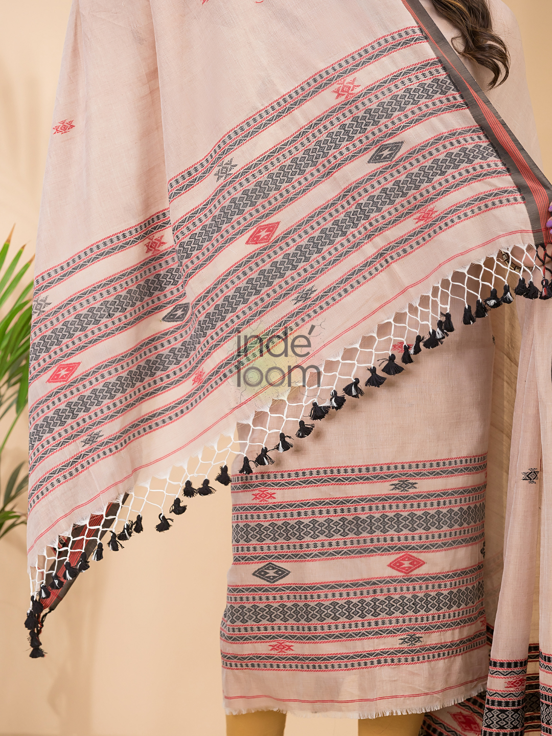 Cream Brown Mercerized Cotton 2-Piece Set Kurti & Dupatta (UNSTITCHED) -200