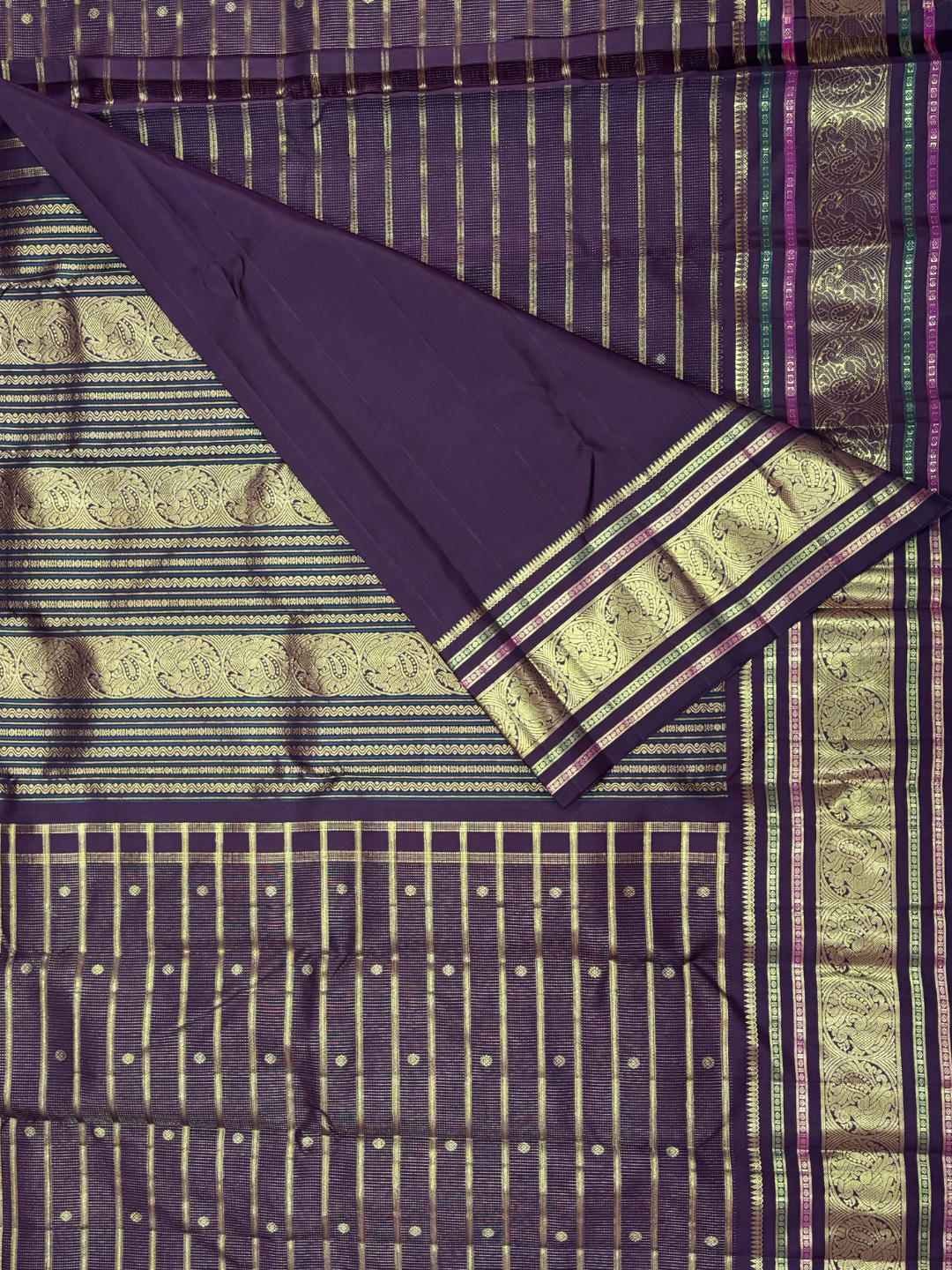 Handwoven Pure Gadwal Silk Saree  | Brown