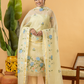Classic Kota Doria Cotton Unstitched 2-Piece Kurti | Lemon Yellow
