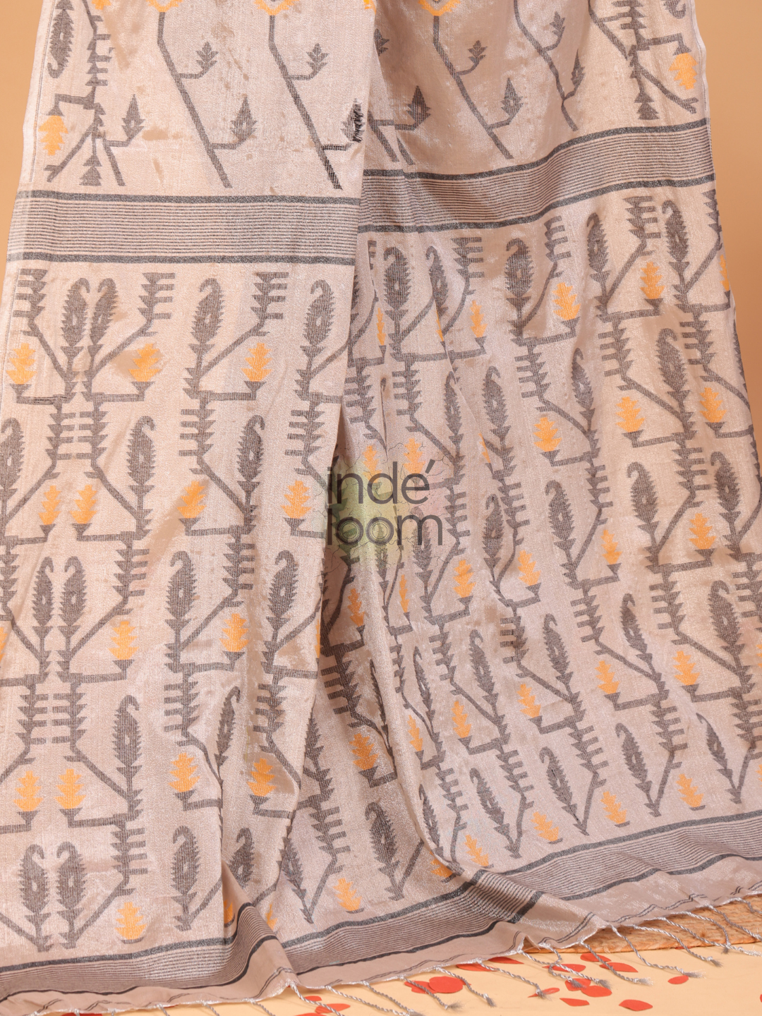 Tissue Jamdani Saree With Light Beige - 110