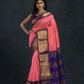 Pure Handloom Korvai Saree | Hot Pink and Golden Blue